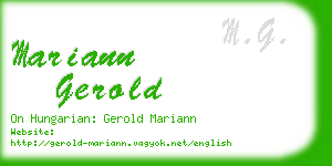 mariann gerold business card